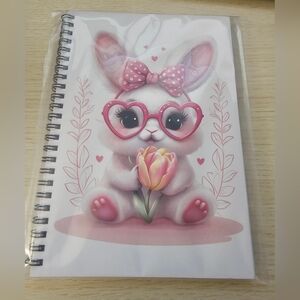 Kawaii Bunny Journal Pink Aesthetic Spiral Notebook  Cute Cottagecore Stationery